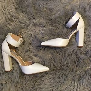 White chunky heel